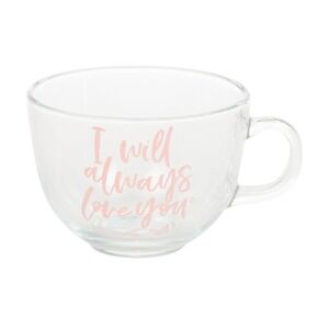Dolly Parton I Will Always Love You Glass Coffee Mug Pink Script Clear #338